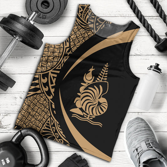 New Caledonia Tank Top Coat Of Arm Lauhala Gold Circle