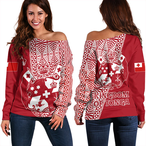 Tonga Off Shoulder Sweatshirt Kingdom Of Tonga Patriot Style