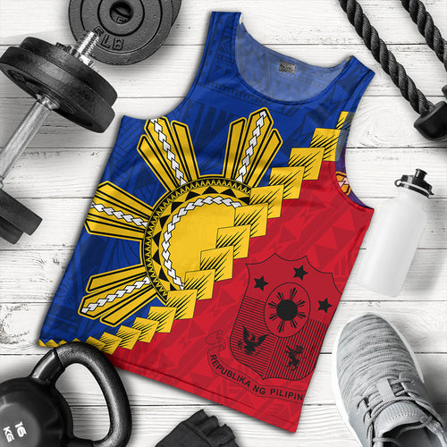 Philippines Tank Top Philippines Sun Polynesian With Flag