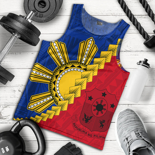 Philippines Tank Top Philippines Sun Polynesian With Flag
