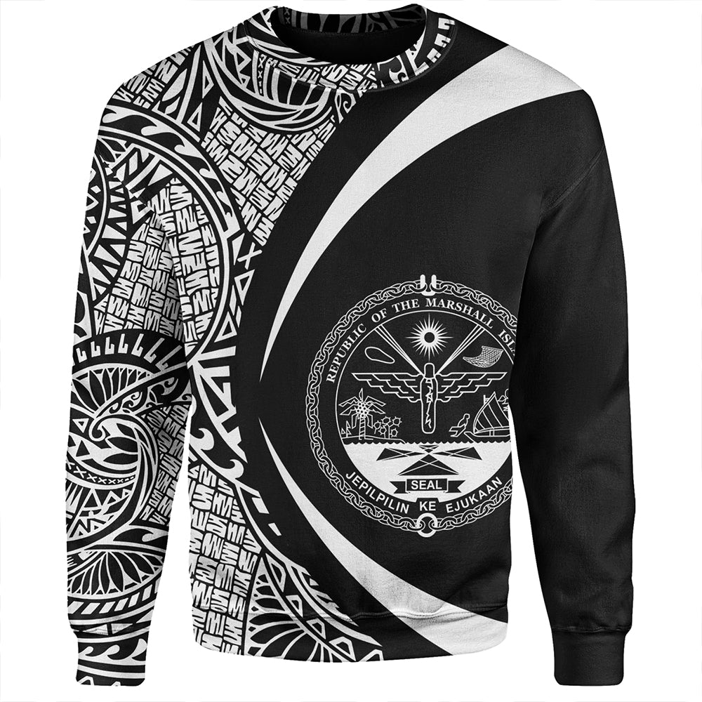 Marshall Islands Sweatshirt Coat Of Arm Lauhala White Circle