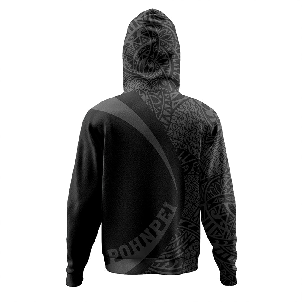 Pohnpei Hoodie Coat Of Arm Lauhala Gray Circle
