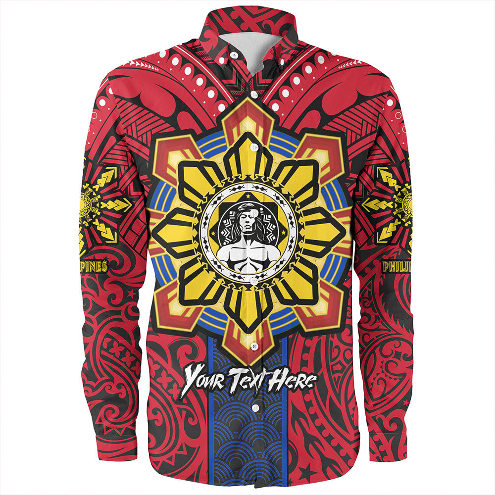 Philippines Long Sleeve Shirt The Story of Lapu-Lapu Pearl of the Orient Seas Tribal Pride