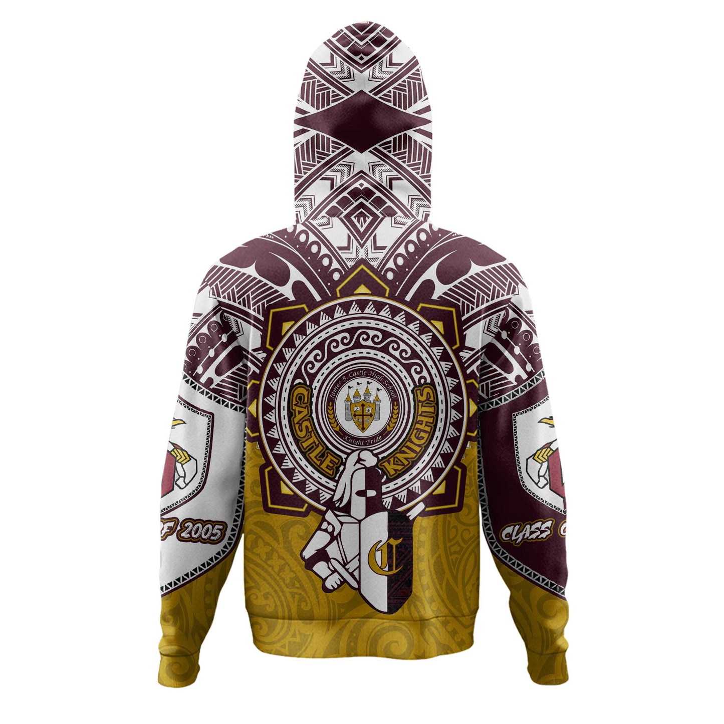 Hawaii Hoodie Custom James B. Castle High School Super Castle Knights Tribal Style