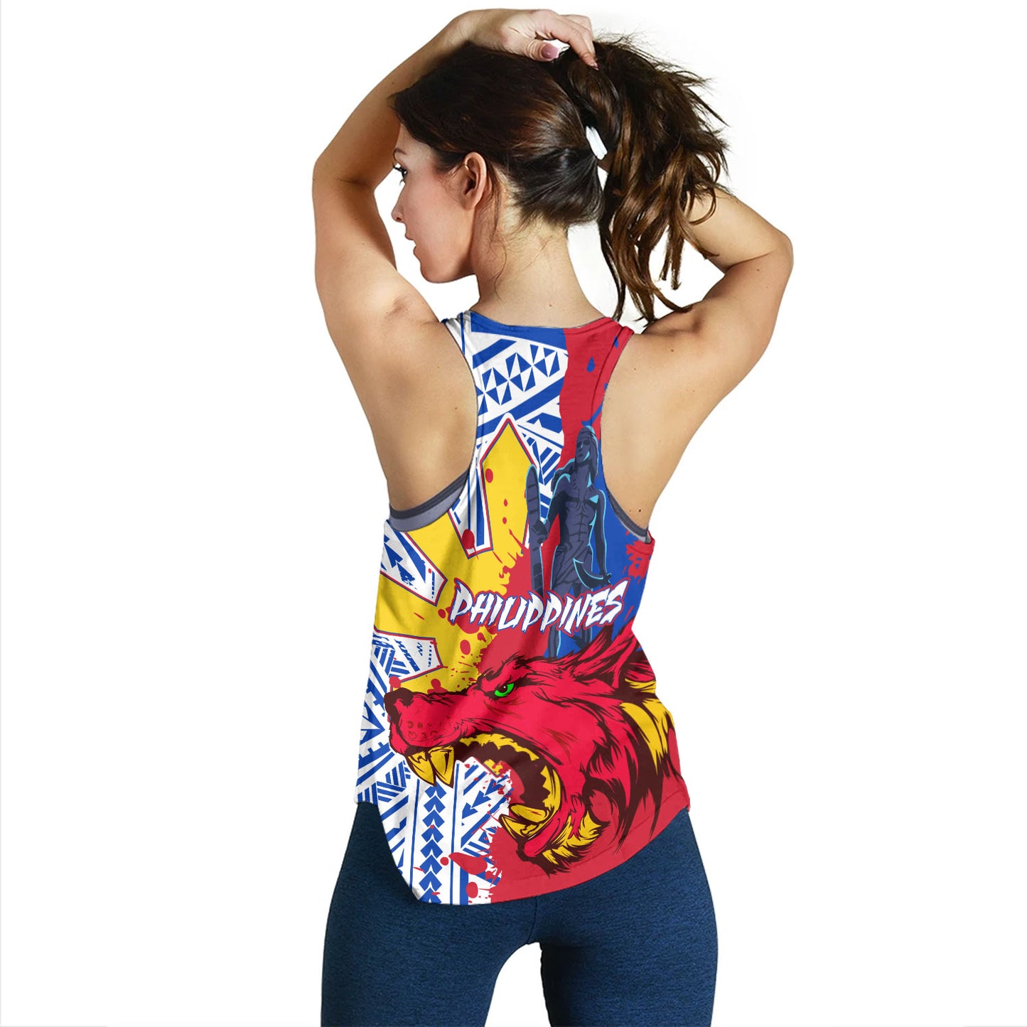 Philippines Filipinos Women Tank Custom Lapu-Lapu And The Wolf Tribal Polynesian Style