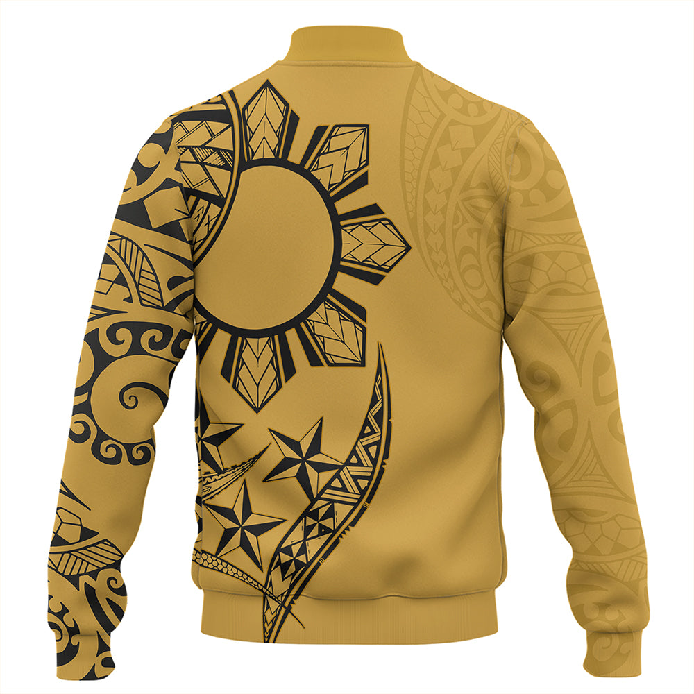 Philippines Baseball Jacket Tribal Sun In My Heart Gold Style