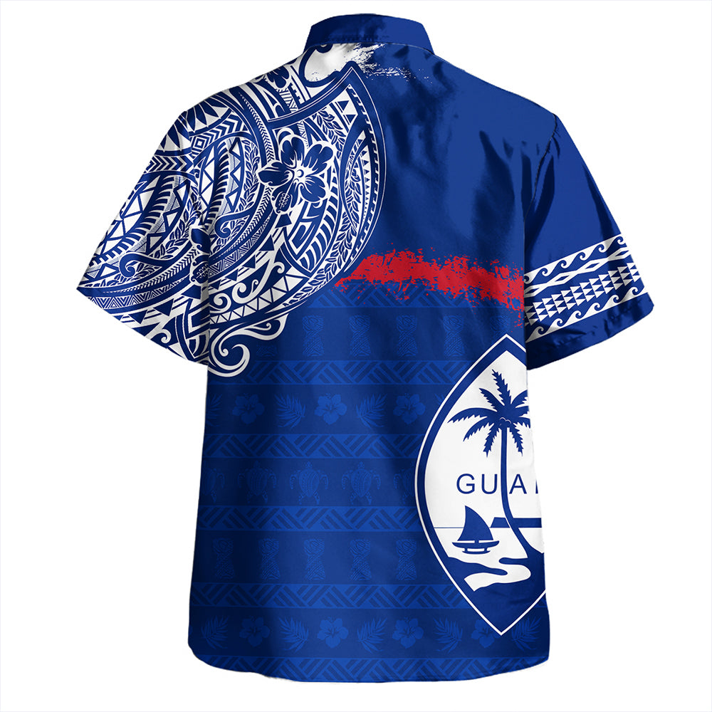 Guam Hawaiian Shirt Polynesian Flag With Coat Of Arms