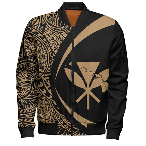 Hawaii Bomber Jacket Kanaka Maoli Hawaiian Map Lauhala Circle