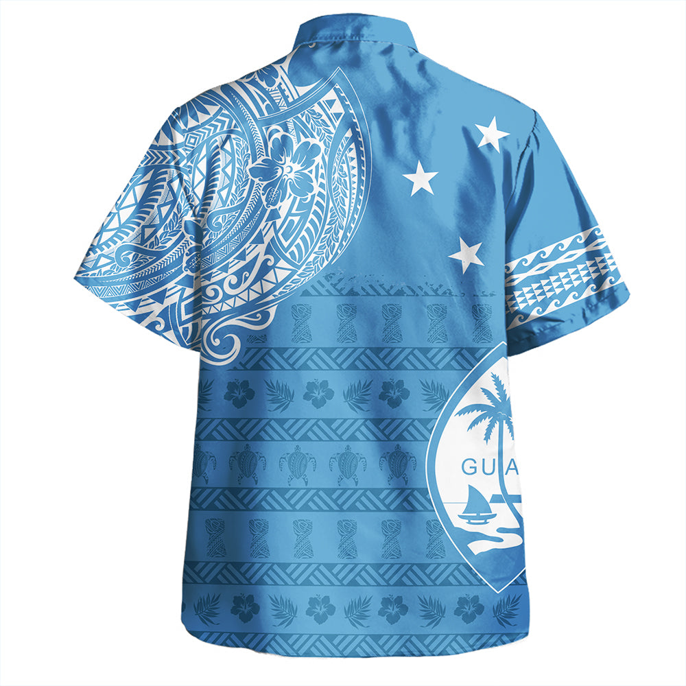 Guam Hawaiian Shirt Micronesian Flag With Coat Of Arms