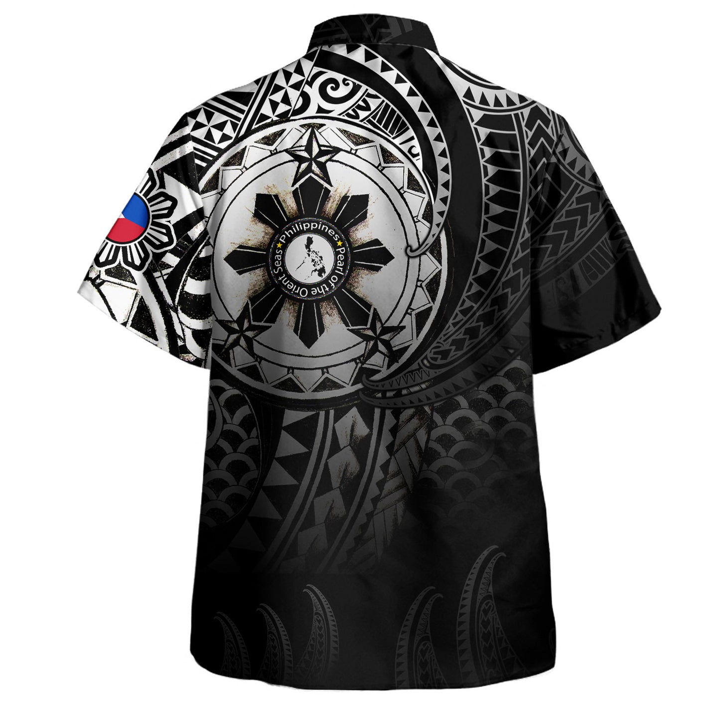 Philippines Hawaiian Shirt Tribal Sun In My Heart Color Flag Style