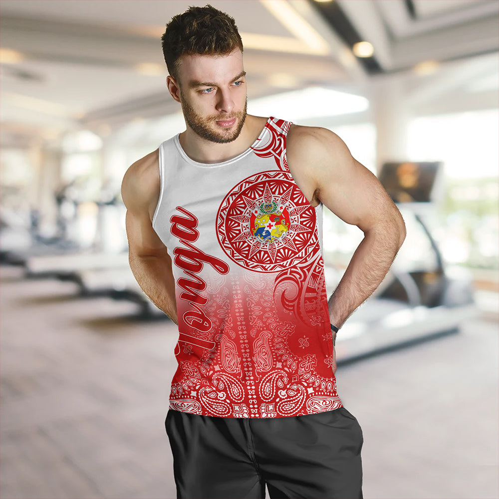 Tonga Tank Top Custom Pattern Ngatu With Paisley Style