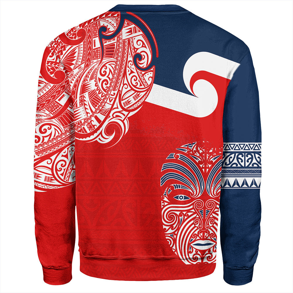New Zealand Sweatshirt Tino Rangatiratanga Maori Mask