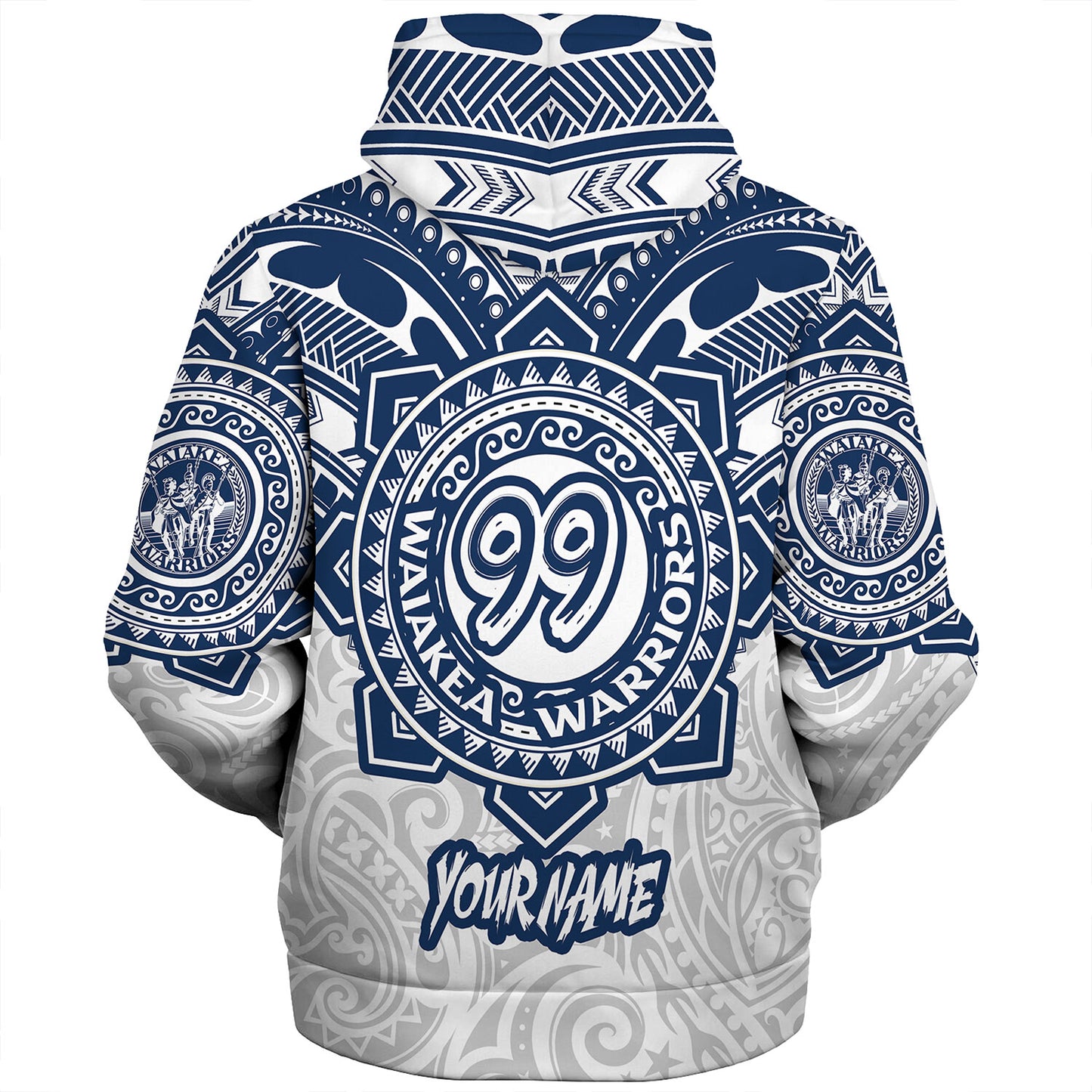 Hawaii Sherpa Hoodie Custom Waiakea High School Super Waiakea Warriors Tribal Style