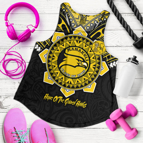 Hawaii Women Tank Custom Nanakuli High & Intermediate School Home Of Golden Hawks Tribal Style