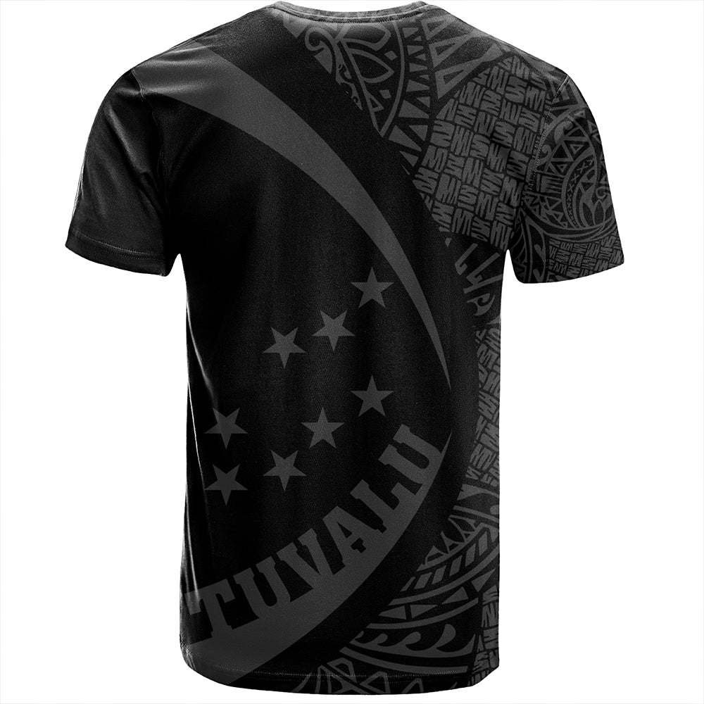 Tuvalu T-Shirt Coat Of Arm Lauhala Gray Circle