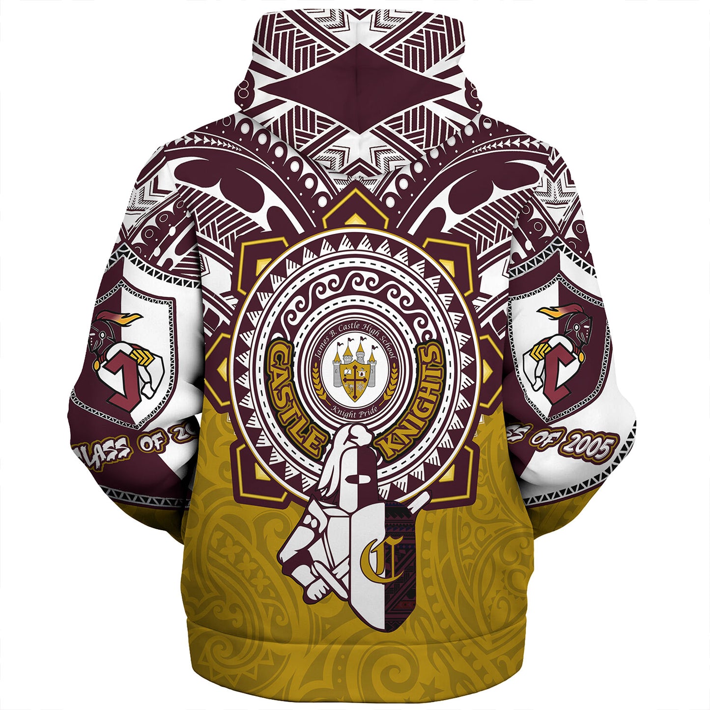 Hawaii Sherpa Hoodie Custom James B. Castle High School Super Castle Knights Tribal Style