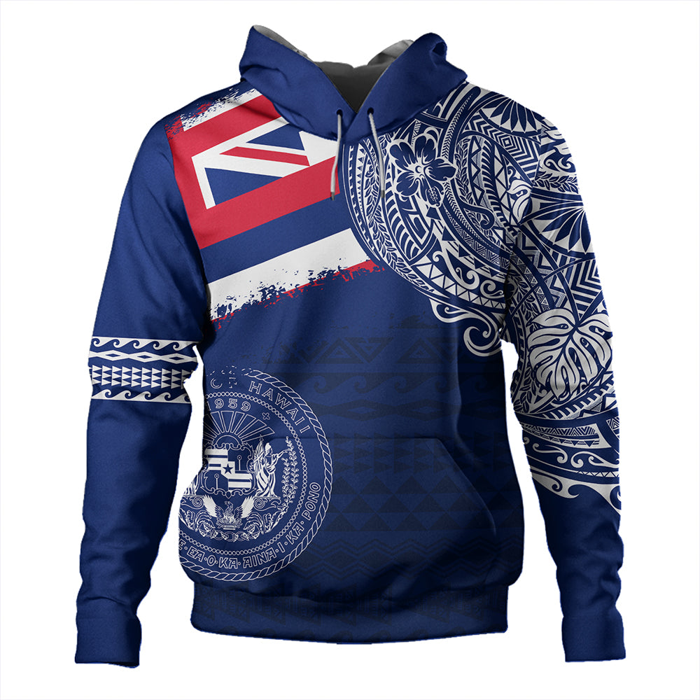 Hawaii Hoodie Polynesian Flag With Coat Of Arms