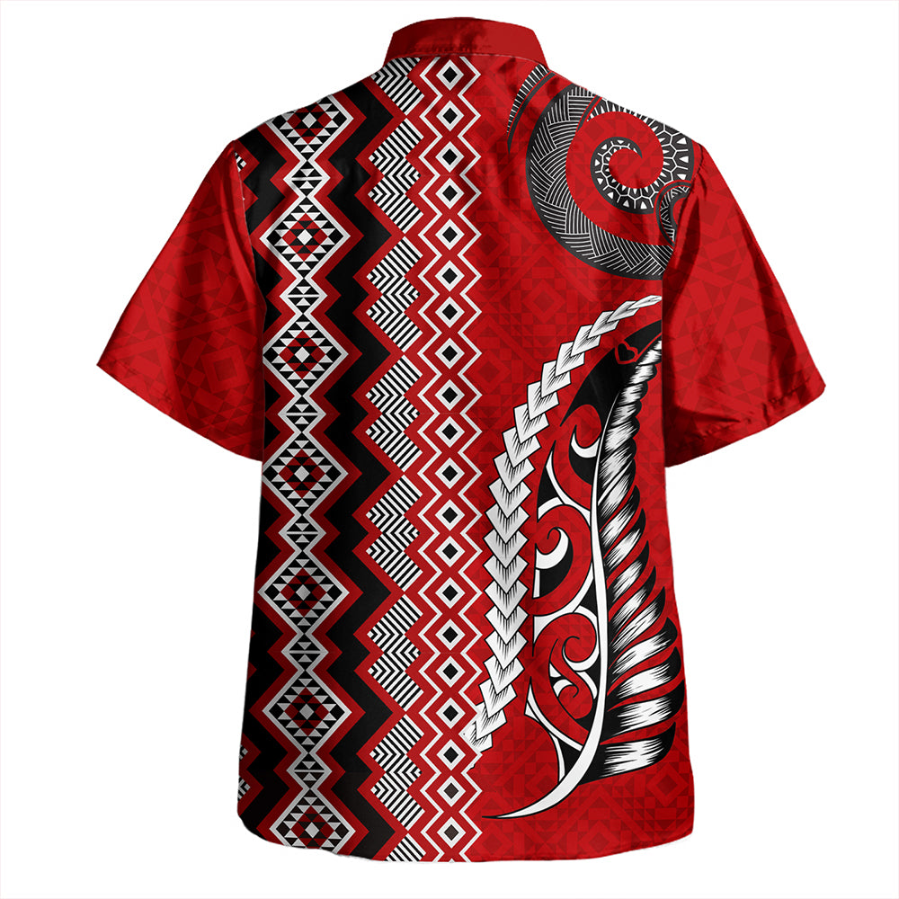 New Zealand Hawaiian Shirt Maori Fabic Pattern Silvers Fern