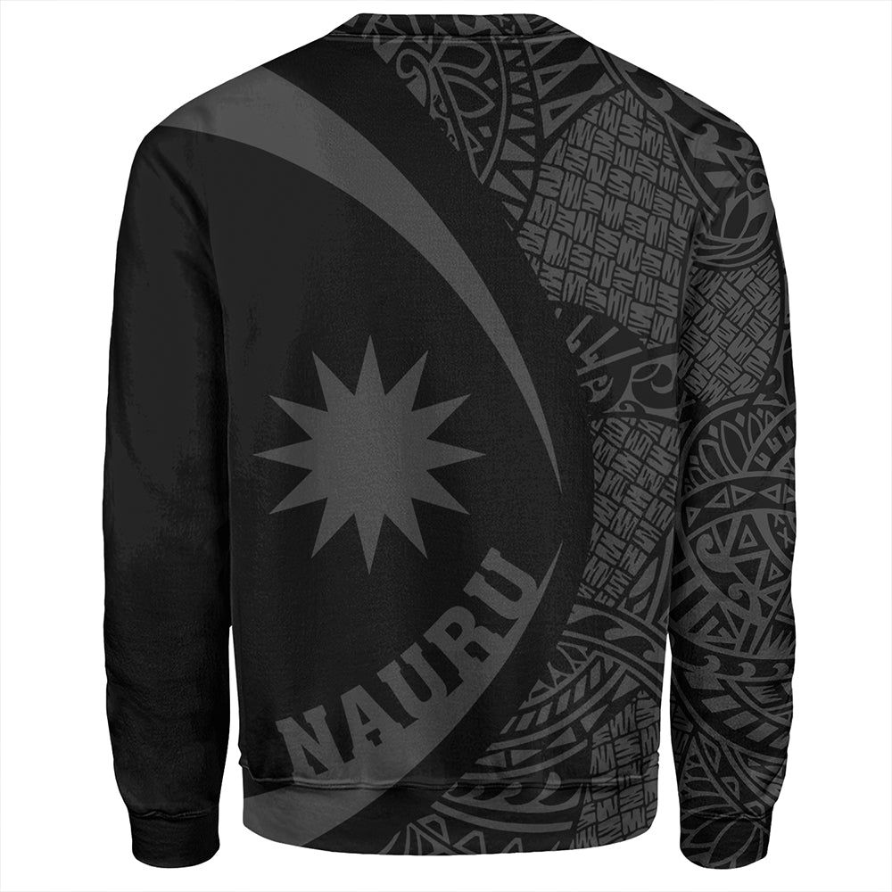 Nauru Sweatshirt Coat Of Arm Lauhala Gray Circle