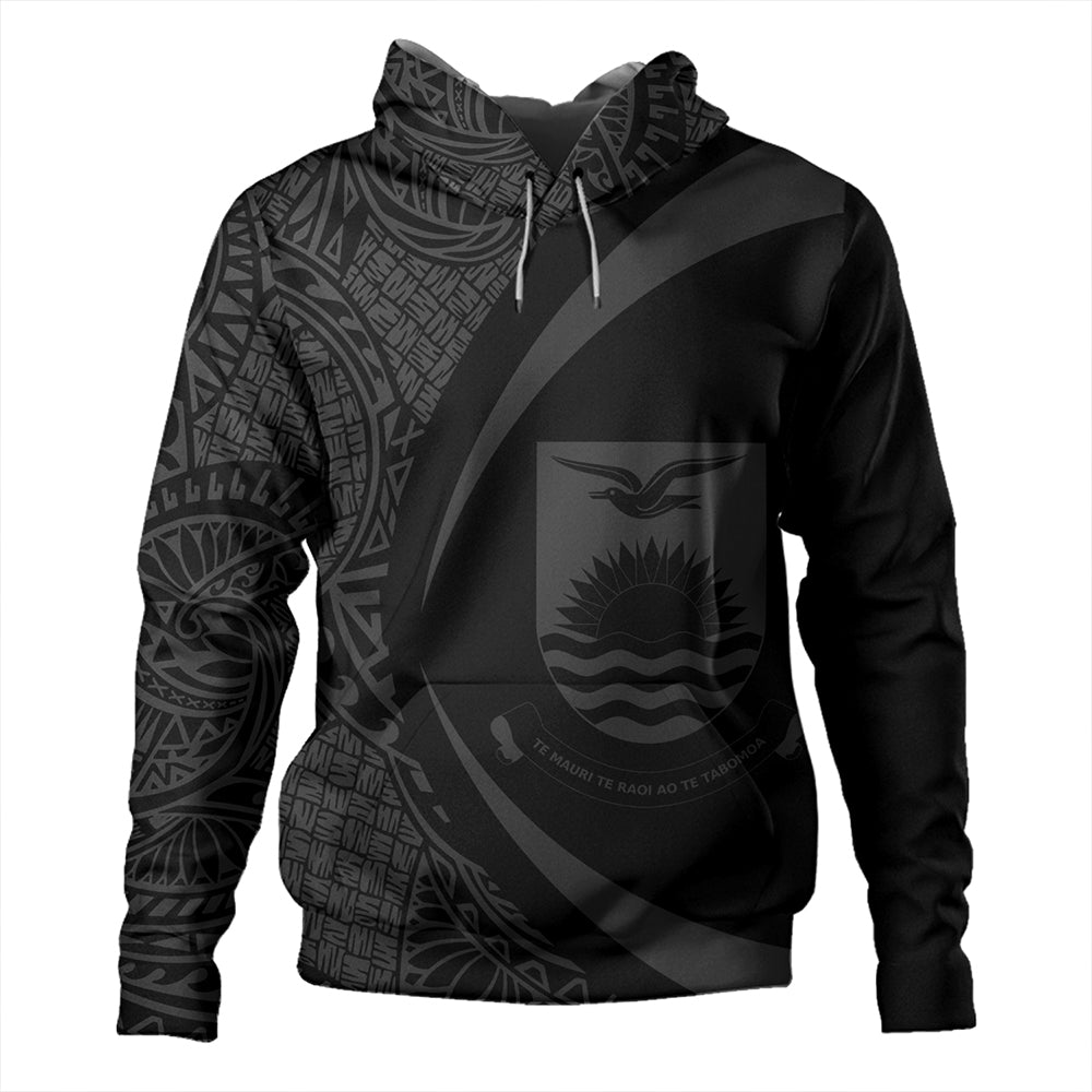 Kiribati Hoodie Coat Of Arm Lauhala Gray Circle