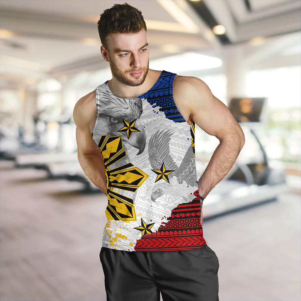 Philippines Tank Top Eagles Filipino Sun Flag Grunge Style