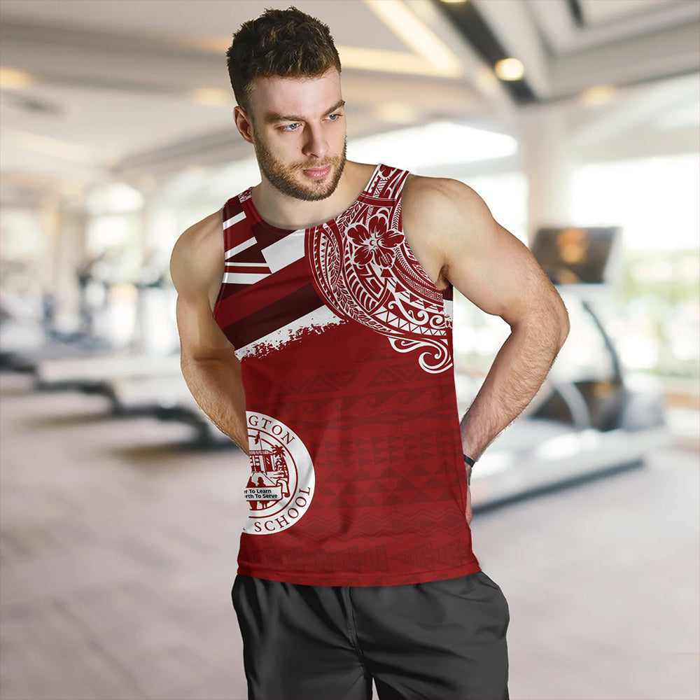 Hawaii Tank Top Farrington High School Flag With Crest Style
