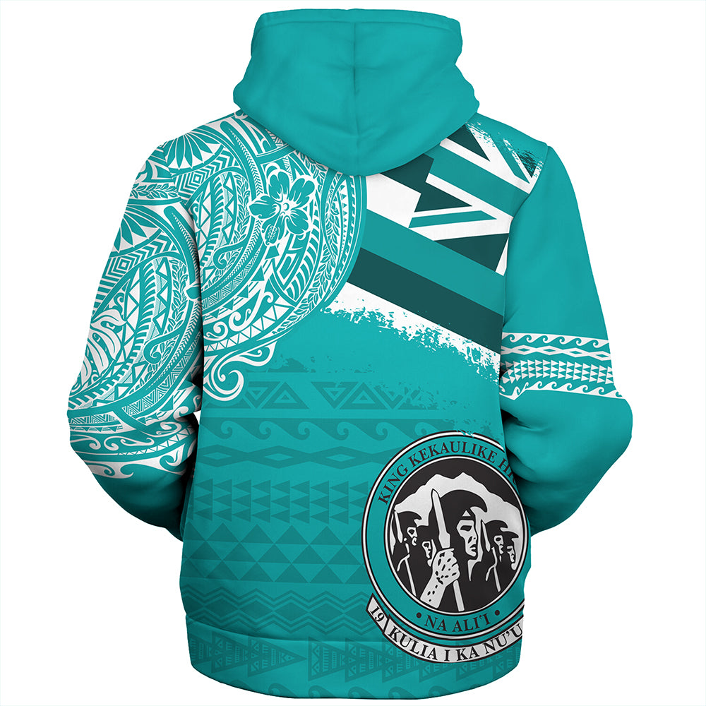 Hawaii Sherpa Hoodie King Kekaulike High School With Crest Style
