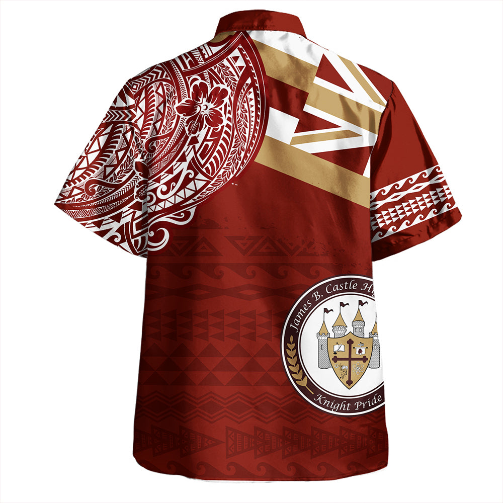 Hawaii Hawaiian Shirt James B. Castle High School With Crest Style