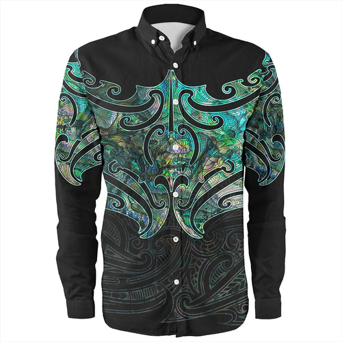 New Zealand Long Sleeve Shirt Maori Papua Shell Pattern