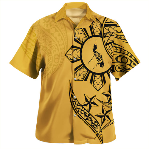 Philippines Hawaiian Shirt Tribal Sun In My Heart Red Style