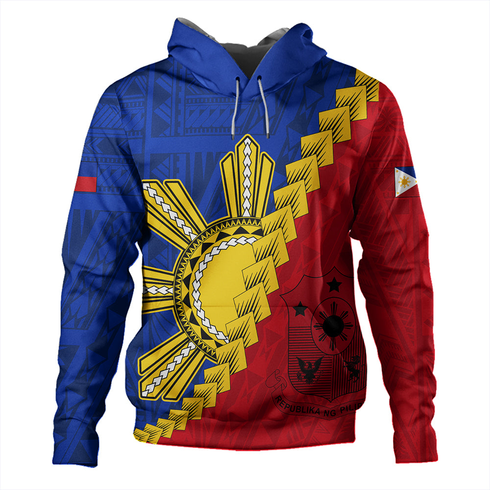 Philippines Hoodie Philippines Sun Polynesian With Flag