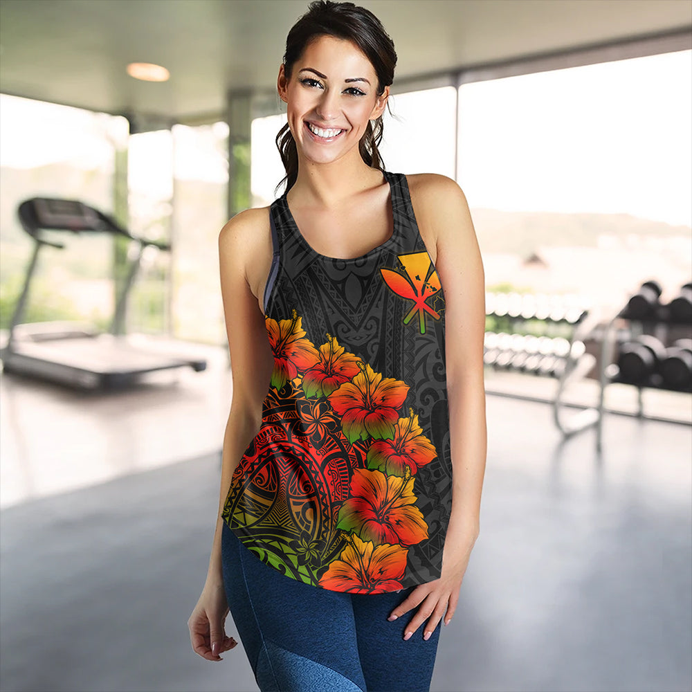 Hawaii Women Tank Hawaii Kanaka Map Style Tropical