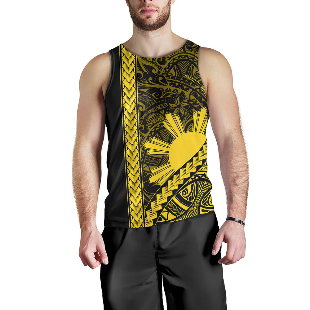 Philippines Tank Top Tribal Polynesian Sun Yellow