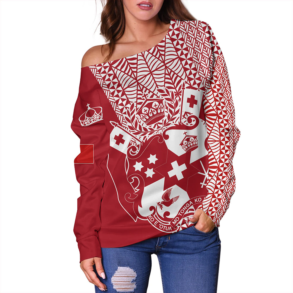 Tonga Off Shoulder Sweatshirt Kingdom Of Tonga Patriot Style