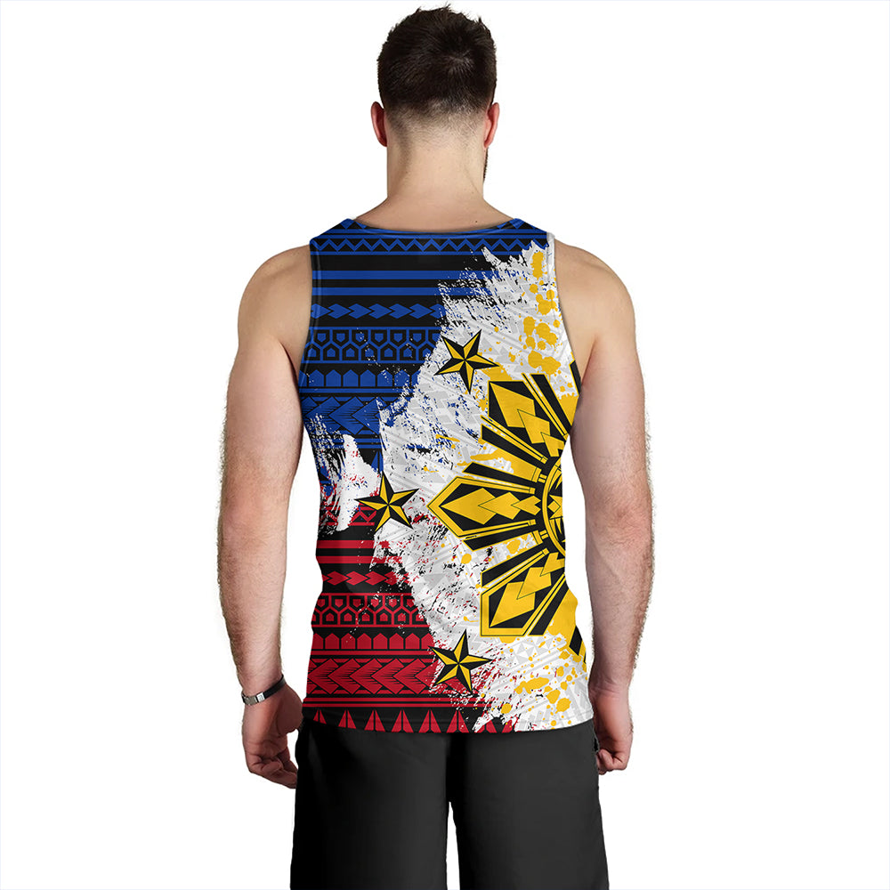 Philippines Tank Top Filipino Sun Flag Grunge Style