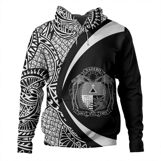 Nauru Hoodie Coat Of Arm Lauhala White Circle