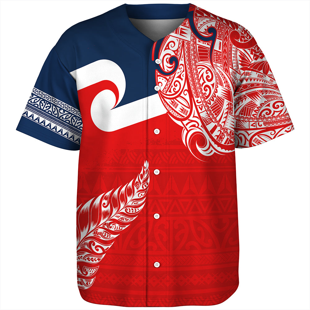 New Zealand Baseball Shirt Tino Rangatiratanga Maori With Silver Fern Version.2