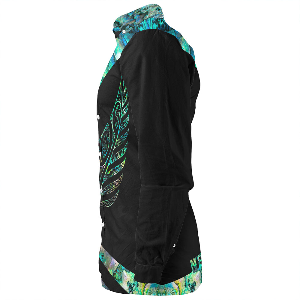 New Zealand Long Sleeve Shirt Silver Fern Papua Shell Circle