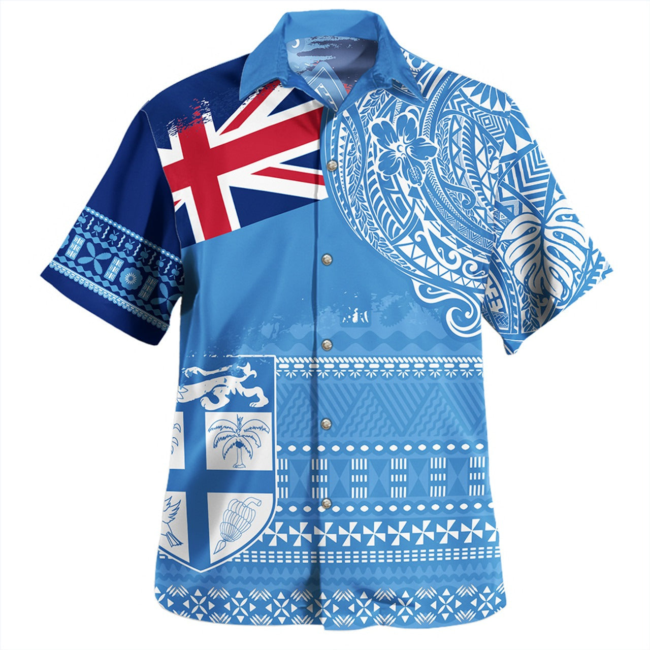 Fiji Combo Dress And Shirt Polynesian Flag With Coat Of Arms