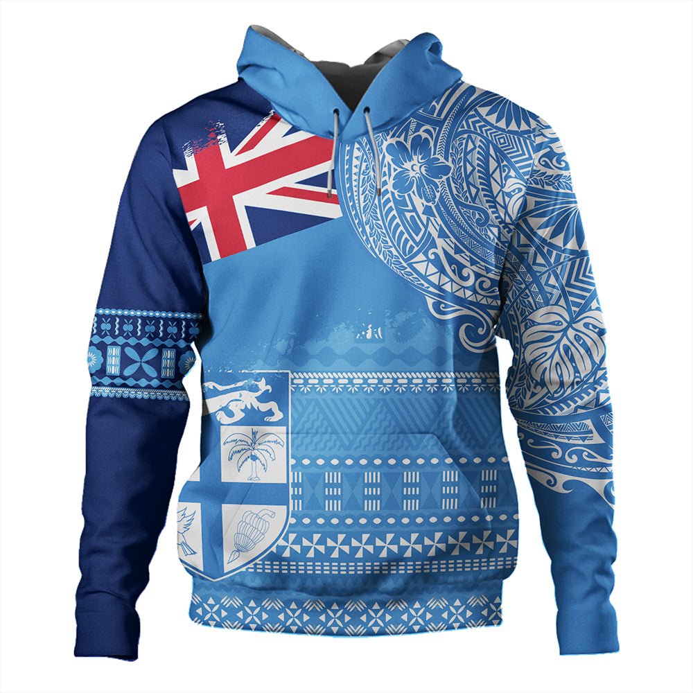 Fiji Hoodie Polynesian Flag With Coat Of Arms