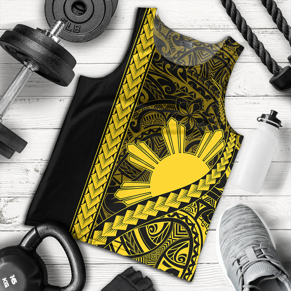 Philippines Tank Top Tribal Polynesian Sun Yellow