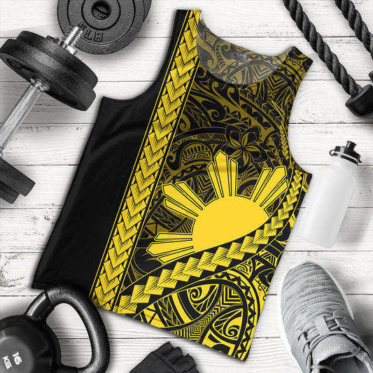 Philippines Tank Top Tribal Polynesian Sun Yellow