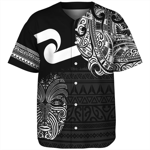 New Zealand Baseball Shirt Tino Rangatiratanga Maori Mask Black