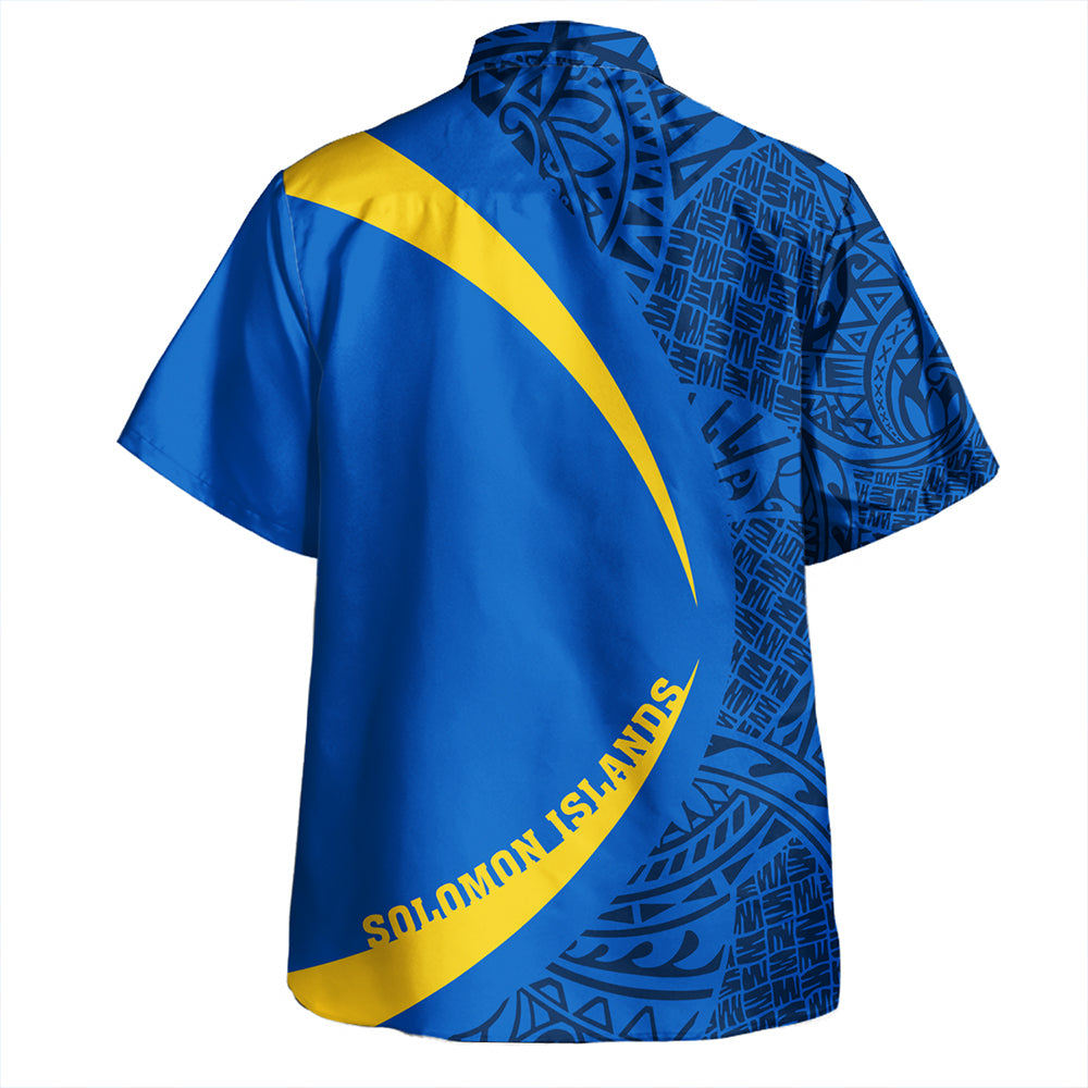 Solomon Islands Hawaiian Shirt Coat Of Arm Lauhala Gold Circle
