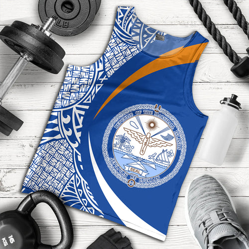 Marshall Islands Tank Top Coat Of Arm Lauhala Circle