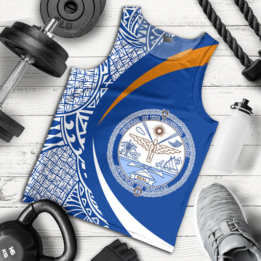 Marshall Islands Tank Top Coat Of Arm Lauhala Circle