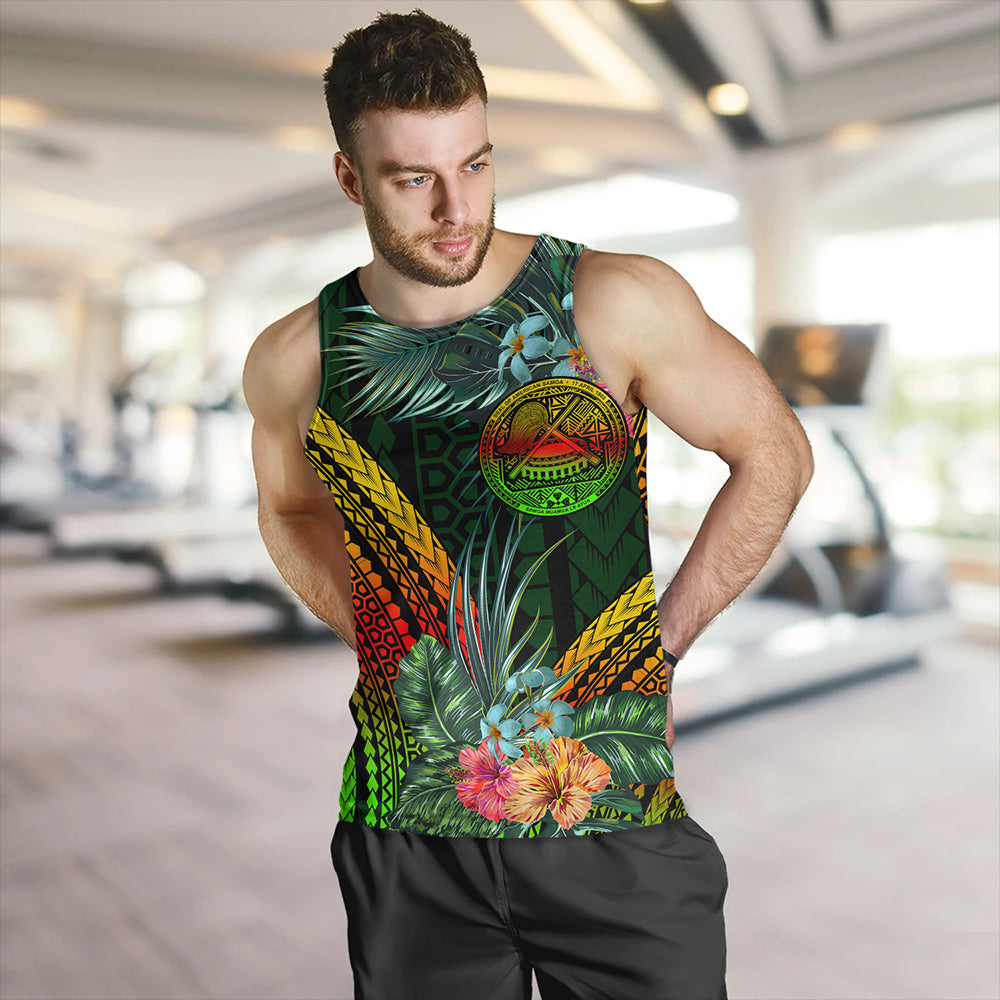American Samoa Tank Top Polynesian Tropical Style Flower