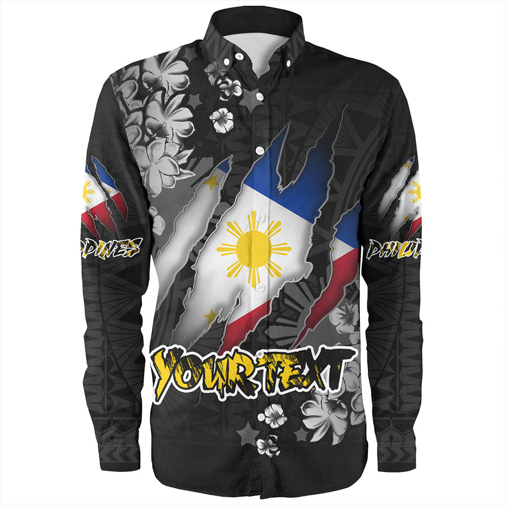 Philippines Custom Long Sleeve Shirt Filipino Heritage Blood Inside Me