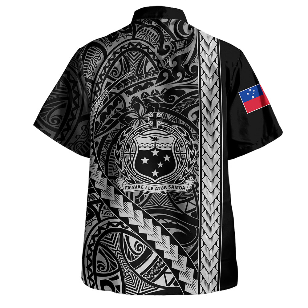 Samoa Hawaiian Shirt Tribal Polynesian Coat Of Arms White
