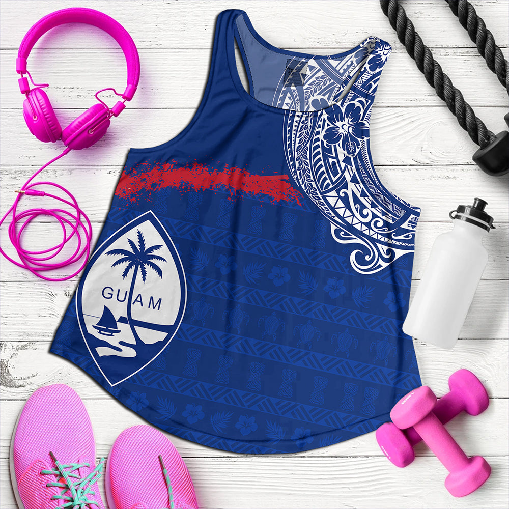 Guam Women Tank Polynesian Flag With Coat Of Arms